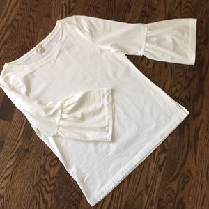 J. Crew Factory Bell Sleeve T-Shirt Ivory Sz M NWT